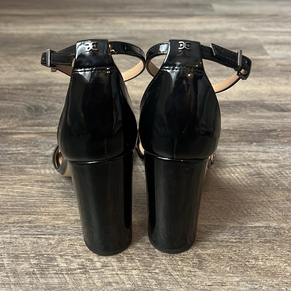 Sam Edelman Women’s Black Patent Leather YARO BLOCK HEEL SANDAL Size 8.5 + - Picture 6 of 9